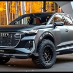 Matte black Audi pickup truck outdoors